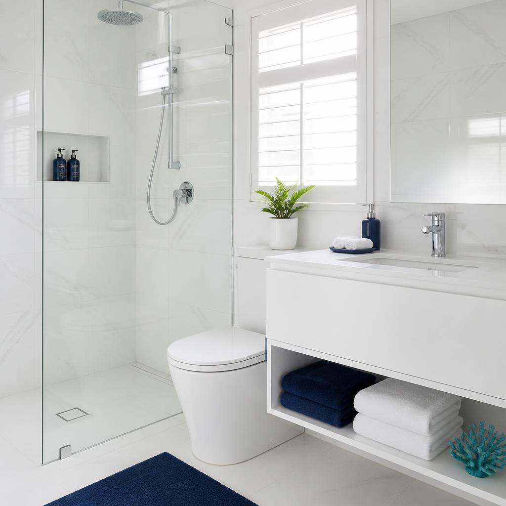 Spotless white bathroom